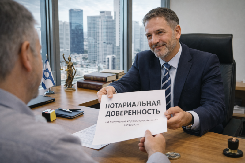 Доверенность на получение корреспонденции в Израиле для юридических лиц