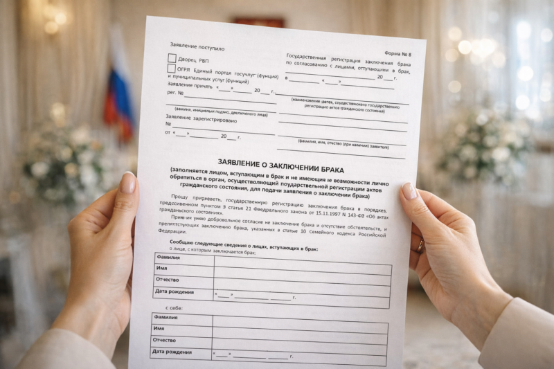 Заявление на заключение брака в России