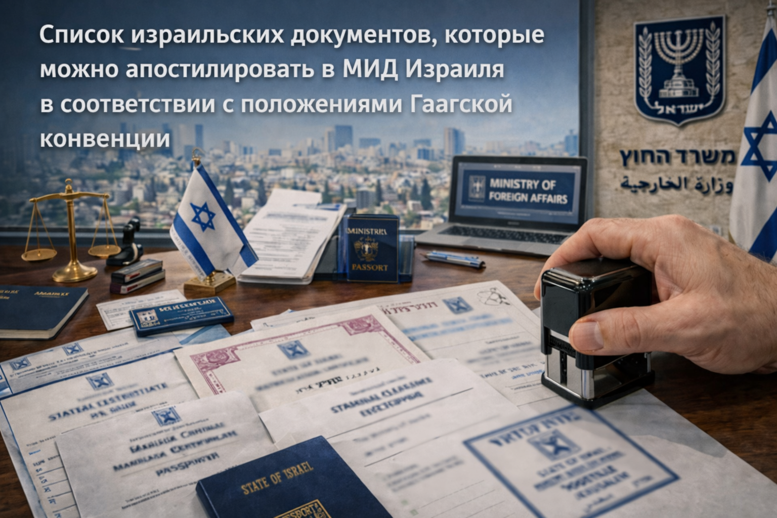 Какие документы можно заверить апостилем в Израиле